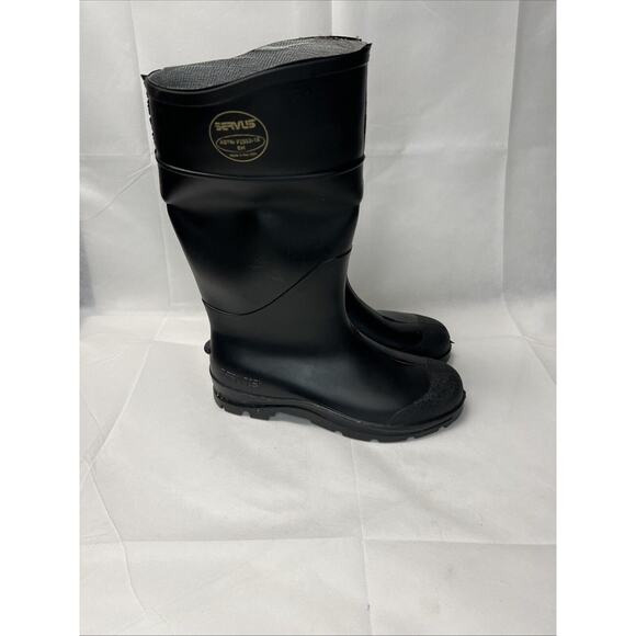 SERVUS Men's Size 9 Rubber Work Boots Black - Picture 1 of 8